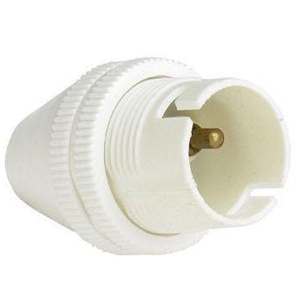 LAMPHOLDER B22 NYLON 10MM WHT - Matelec