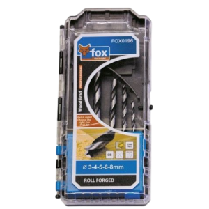 FOX0196 FOX 5 PCS DRILLS WOOD SET-3-4-5-6-8MM  - Groz