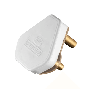 16A 3 PIN PLUG TOP -  WHITE - Waco