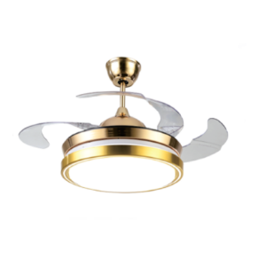 HJ-3544 RETRACTABLE CEILING FAN LIGHT 48W GOLD- Huayi