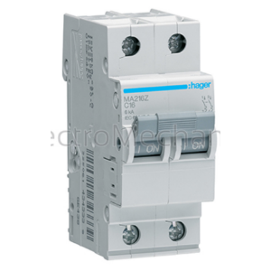 MA216Z 16A 2P 6KA C-CURVE MCB - Hager