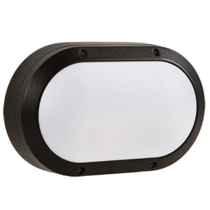 BHY3021B/LED OVAL GRID 10W LED BULKHEAD BLACK - Superlume