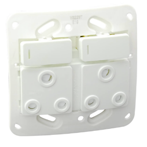 VG22WTC 4X4 DOUBLE SOCKET WH C/W COVER - Veti1