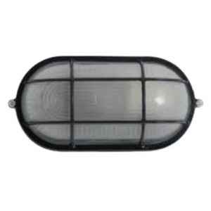 100W OVAL BULKHEAD GRID-BLACK  - NAZ