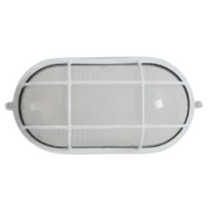 100W OVAL BULKHEAD GRID-WHITE  - NAZ