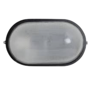 60W OVAL BULKHEAD PLAIN-BLACK  - NAZ