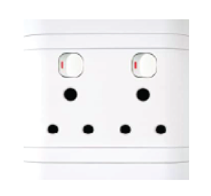 100X100 6 AMP SOCKET DUO WH L20644SD - Lesco